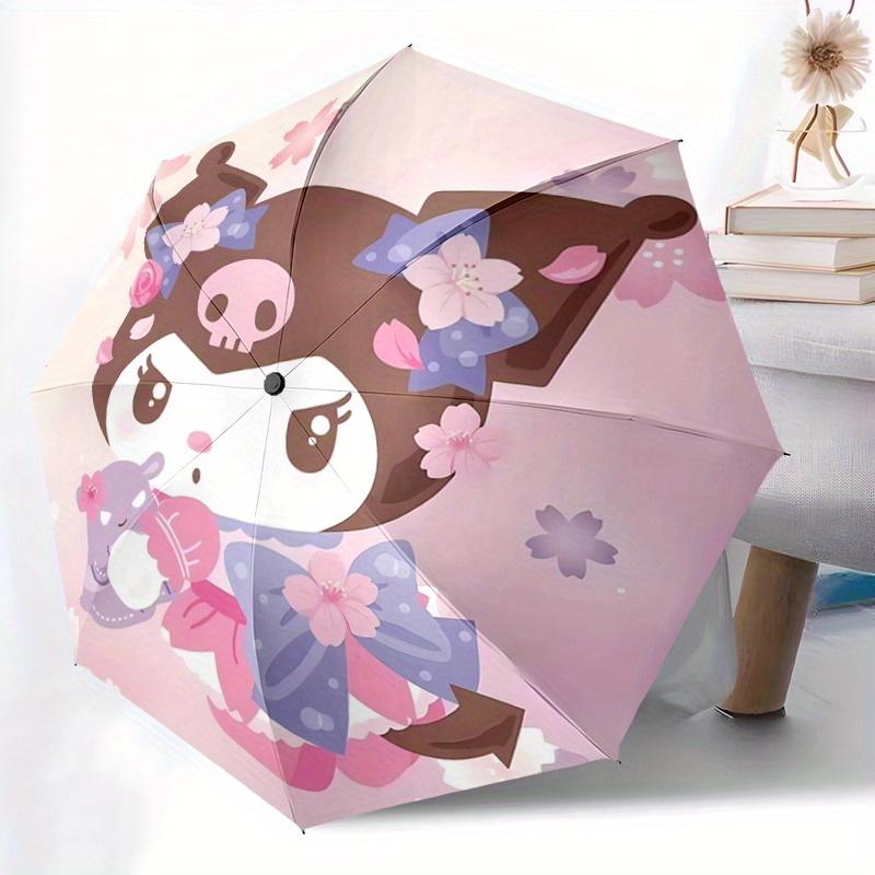 1pc Little Monster and Kuromi Automatic Opening and Closing Umbrella - Suitable for Various Occasions, Outdoor Activities, Lightweight and Durable Aut