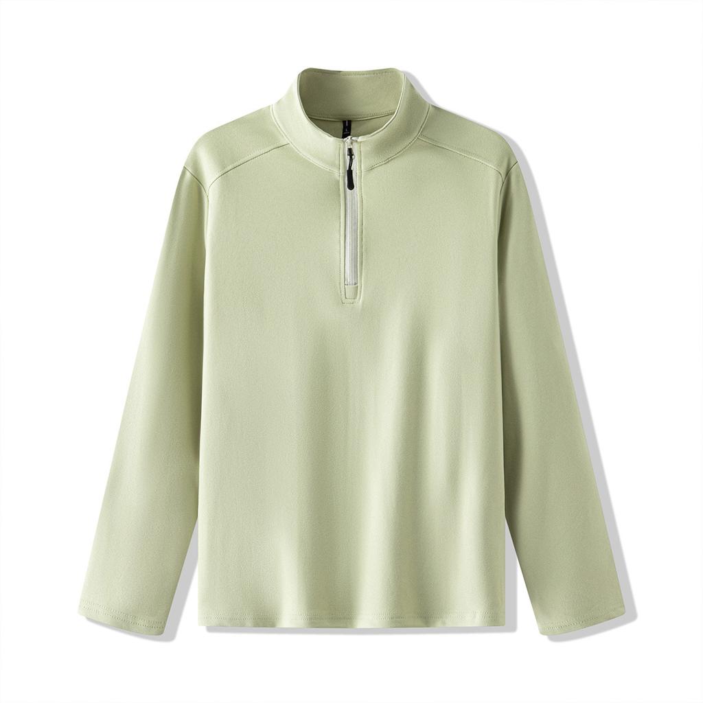 Men's Autumn Winter Fleece High Collar Warm Top Half Zip Pullover Sweatshirt Long Sleeve Base Layer Commuter Shirt