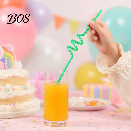 Creative Plastic Straws 10PCS Spiral Straws, Colorful Twisted Translucent Drinking Food-Grade And Cold Drink PETG Reusable Party Accessories