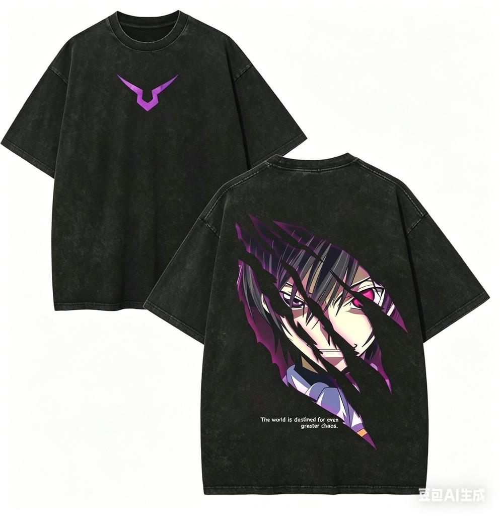 Code Geass Anime Lover Washed Tshirt Year Round Clothing High Quality Personality Clothes Plus Size Unisex Gift High Quality