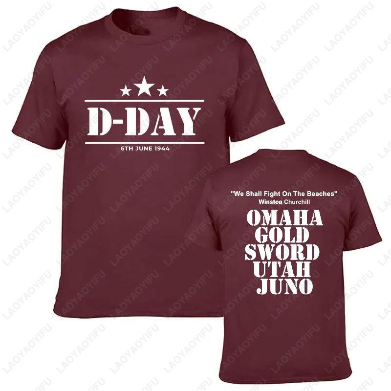 2025 DDAY 1944 ARMY NORMANDIA MILITARE CHURCHILL SPIAGGE DIVERTENTE T-SHIRT Abbigliamento Uomo T-shirt con Stampa Vintage Cotone T-shirt da Uomo
