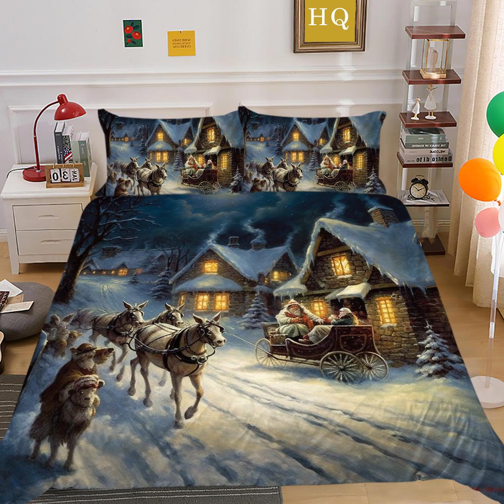 3D vánoční tisk přehozů do ložnice Dekor z mikrovlákna v plné velikosti Vysoce kvalitní designový dívčí bytový textil
