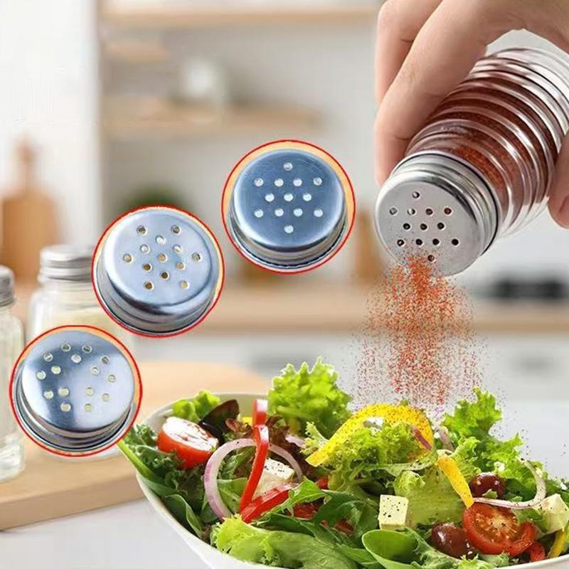 2Pcs Kitchen Glass Spice Bottle Barbecue Seasoning Bottle With Lid Salt And Pepper Shaker Pepper Shaker Mini Seasoning Jar Set