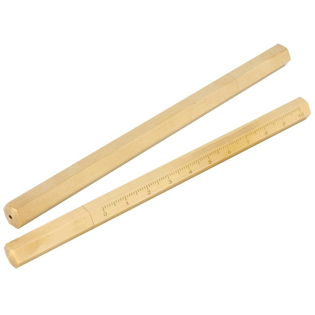 Gelstift aus gebürstetem Messing, sechseckig, 0,5 mm, Schreibstift, Schul- und Bürobedarf, Geschenk