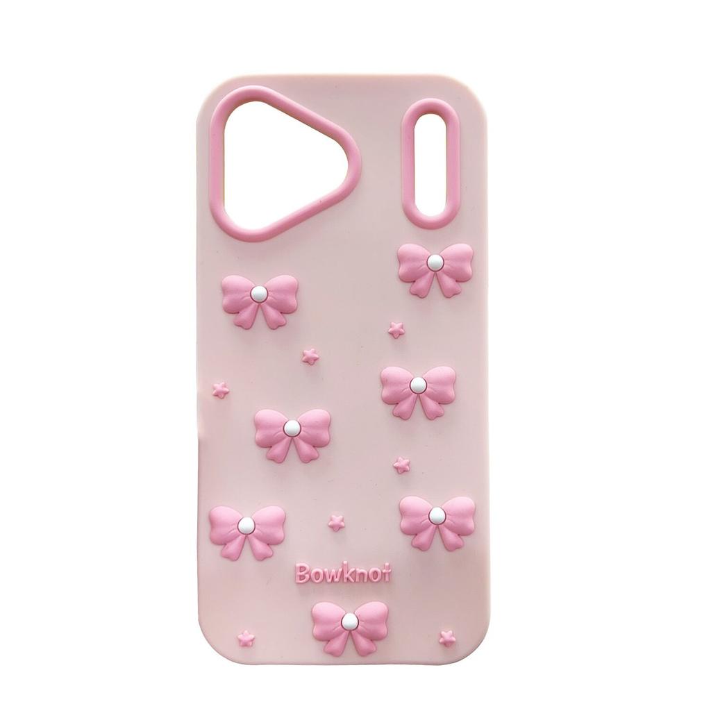 Pro iPhone 17 / 17 Pro / 17 Pro Max Roztomilý kreslený 3D měkký silikonový kryt na telefon