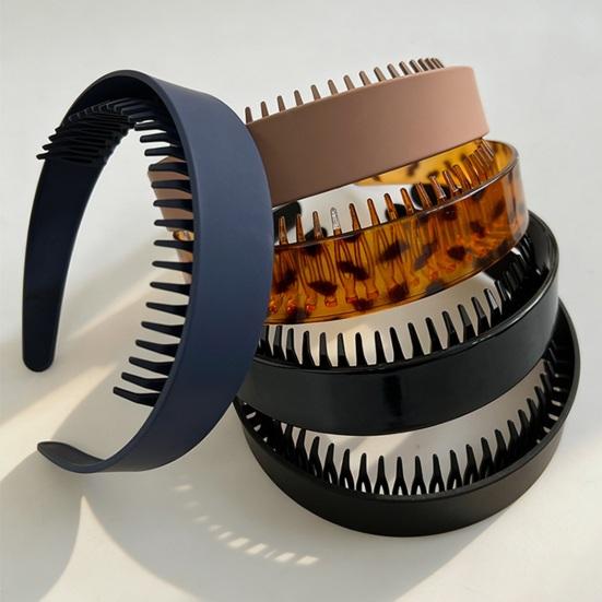 Women Headband Extra-Wide Anti-Slip Teeth Plastic Hair Hoop Strong Fixation Hairband Washing Face Hair Accessory