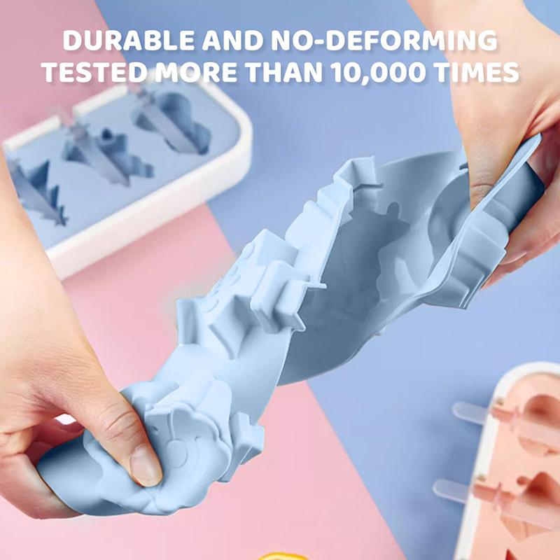 Popsicles Molds Kids Baby Cute Shapes Silicone Mini Popsicle Molds BPA Free Reusable Ice Cream Mold Popsicle Maker Homemade Set 6
