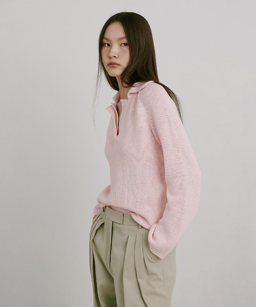 WNDERKAMMER Opened Collar Knit Top_3 Colors