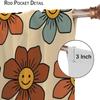 70S Flowers Curta Retro Colors Floral Groovy Vintage Colorful Blackout Window Drapes For Bedroom Living Room Kitchen Cafe