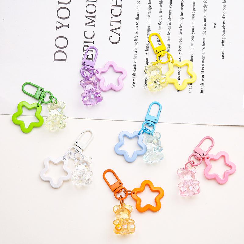 

«Трехмерный разноцветный брелок-подвеска в виде медведя и звезды»