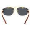 Vintage UV Protection Men & Women Square Rimless Sunglasses Cheetah Head Sunglasses Eyewear