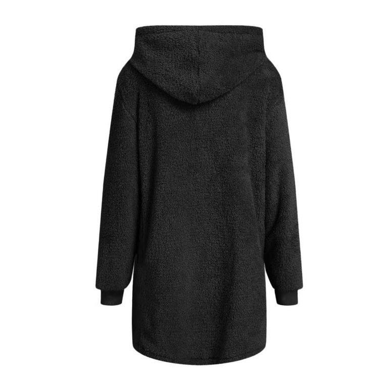 Lässige Kapuzenmäntel Damen Fleecejacken Weiche Schwere Flauschige Sherpa Hoodies Oberbekleidung Warmer Flauschiger Übermantel