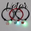 3 Pcs/set Luminous Beads Bracelet Hand-woven Love Star Moon Cat Sisters Novel Luminous Bracelet Adjustable Hand Rope
