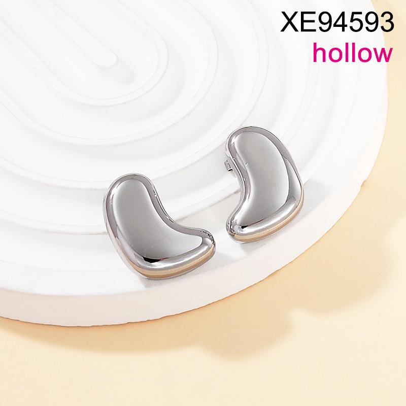 Titanium Steel Luxury Heart Stud Earrings - European, American, Japanese  Korean Retro Style