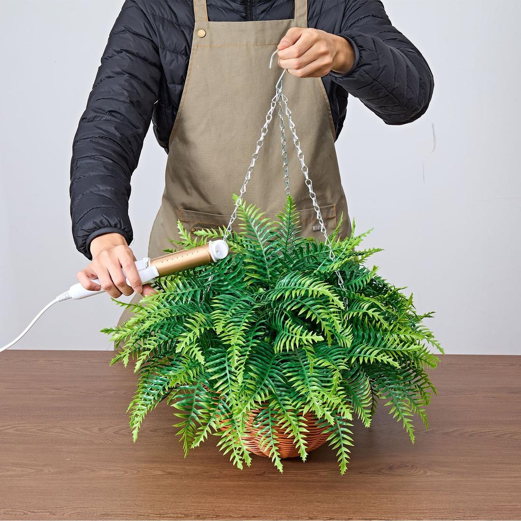 Artificial Ferns, 2 Pcs Fake Hanging Boston Fern Bush Plant with 584 Mm Hanging Length, Plastic Faux Greenery for Indoor and Outdoor Decor, For Wall,