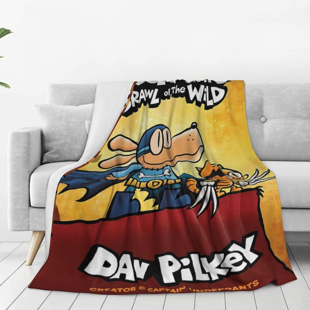 Super Warm Blanket Travel Office Dogman Book Poster Bedding Throws Flannel Bedspread For Outdoor Print Sofa Bed Cover