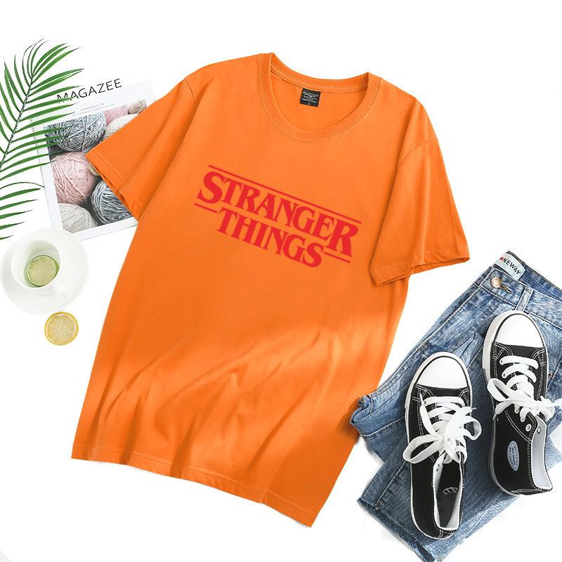 Stranger Things Letter Printed Short Sleeved T-shirt