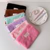 Sac à Maquillage Enveloppe Peluche Coréenne Couleur Bonbon Sac de Rangement Cosmétique pour Filles Sac de Toilette Portable de Voyage Pochette pour Crayons Pochette pour Femmes