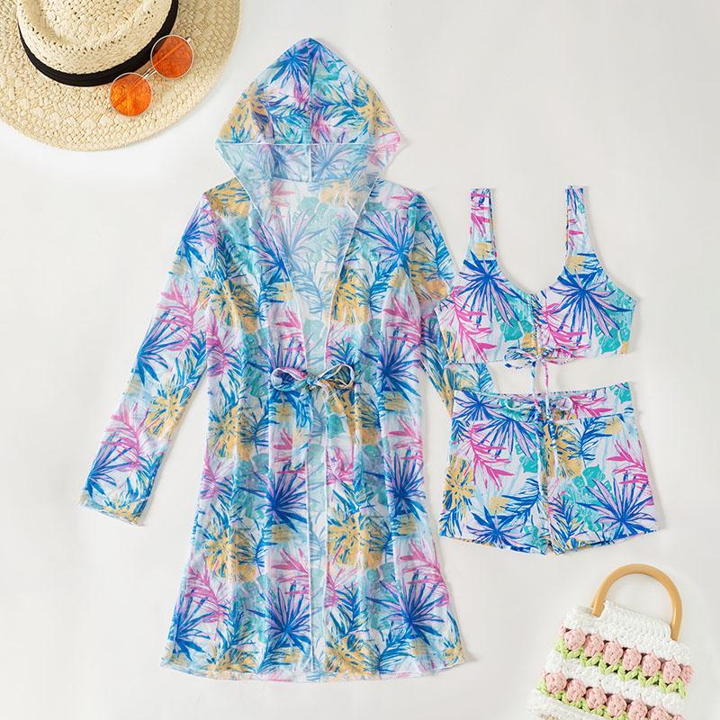 New Fashion Sexy Multi-color Printed Women's Swimsuit Three Piece Bikini Set Women's Swimsuit