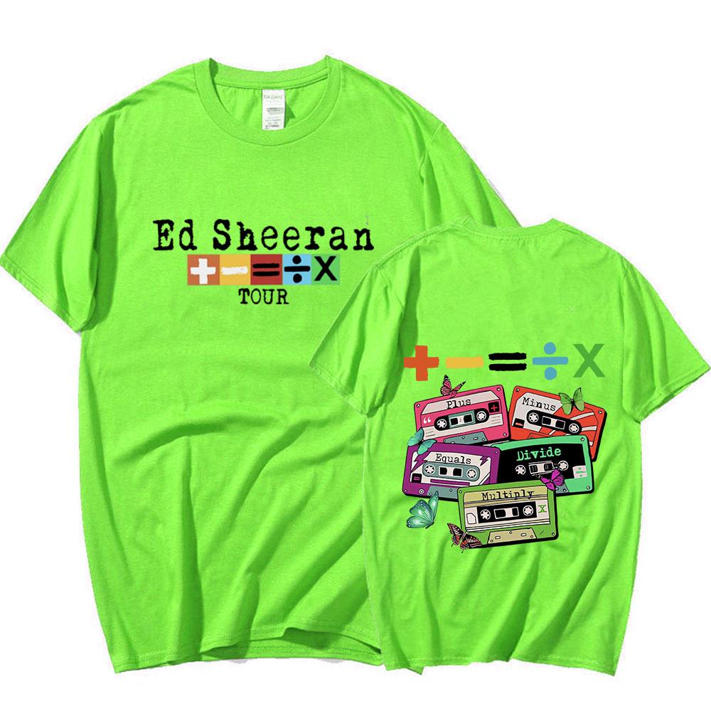 Ed Sheeran Konzert Tour T-Shirt Fans Geschenk 100% Polyester Lässiges Kurzarm-T-Shirt Herren Damen Vintage Harajuku T-Shirt Kleidung