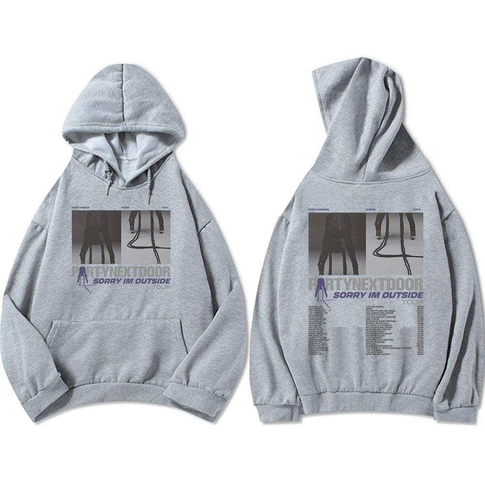Sorry I'm Outside Tour 2024 Hoodies PartyNextDoor Real Women Graphic Sweatshirt for Fan Streetwear Ropa Hombre Winter Men Hoodie