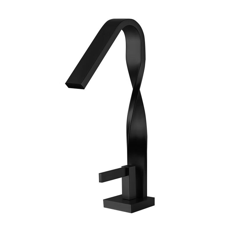 TLXT H2 Wall-Mounted Black Basin Faucet