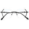 Blue Light Blocking Rimless Fashion Eye Strain Work from Ultra Black [Dollger] Glasses, Frame, Glasses, Relief, Office, Home, Unisex, Lightweight,