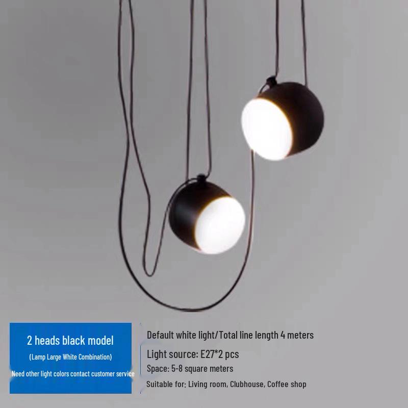 Nordic Industrial Style Three-Head Pendant Light for Cafe, Bar, or Exhibition Hall