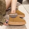 2025 Winter New Thick-soled Versatile Casual Snow Boots Women's Warm Short Boots Piled and Thickened Outer Cotton Shoes