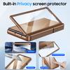 for Samsung Galaxy Z Fold 7 With Card Holder RFID Blocking,Built in Slide Lens Cover & Hinge Protection&Kickstand & Screen Protector,Wallet Case-Gold