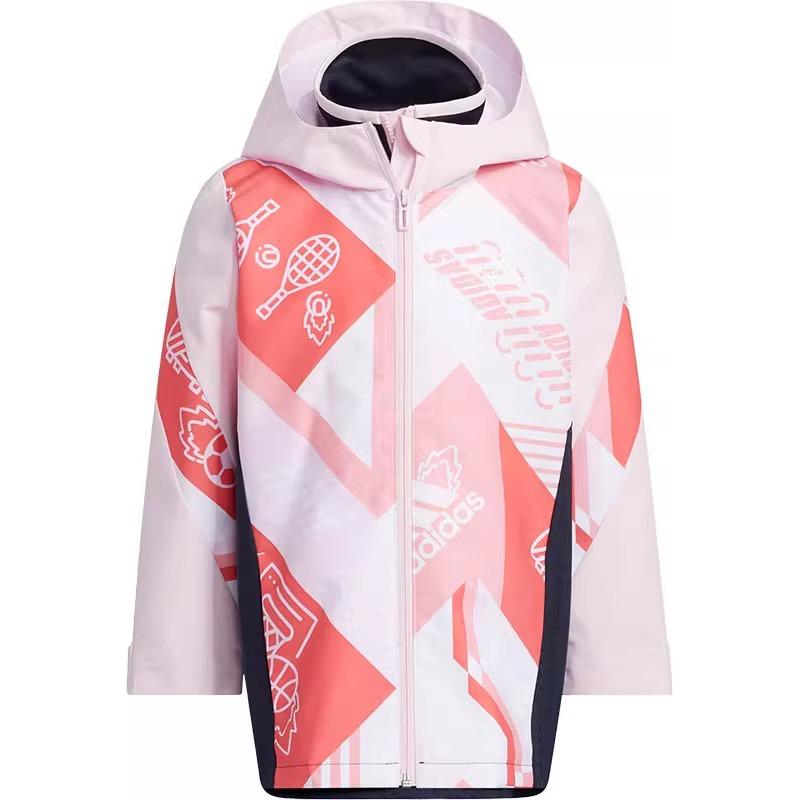 Adidas Comfortable Two-In-One Hooded Jacket Kids Jackets Pink HD9968 128