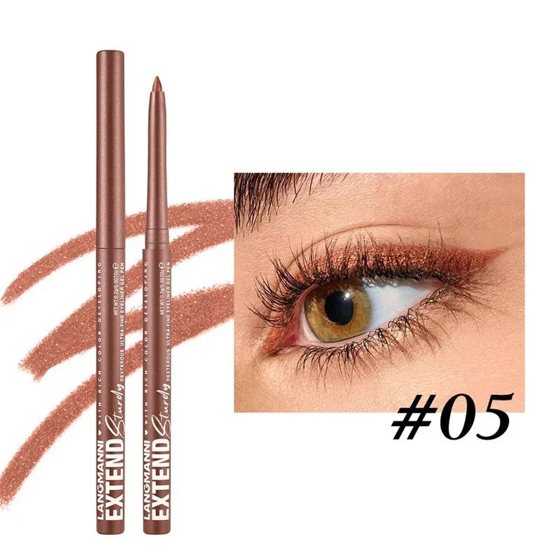 

1Pc Black Gold Long-Lasting Eyeliner Pencil Waterproof Pigment Green Eyeliner Pen Women Fashion Colorful Eye Makeup Cosmetics