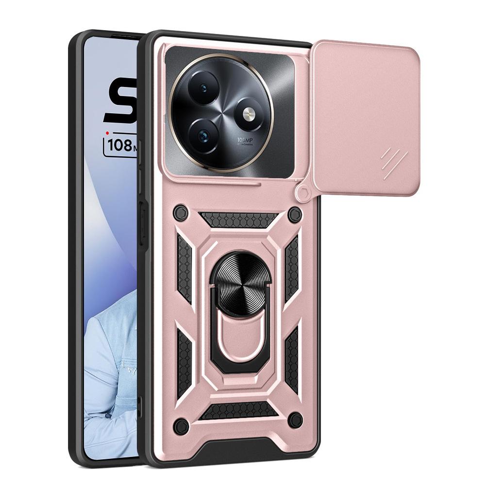 Camera Protect Case for ITEL S24 S23 Plus S23 Itel A70 A60 A60S Armor Hybrid Metal Ring Car Holder Back Cover