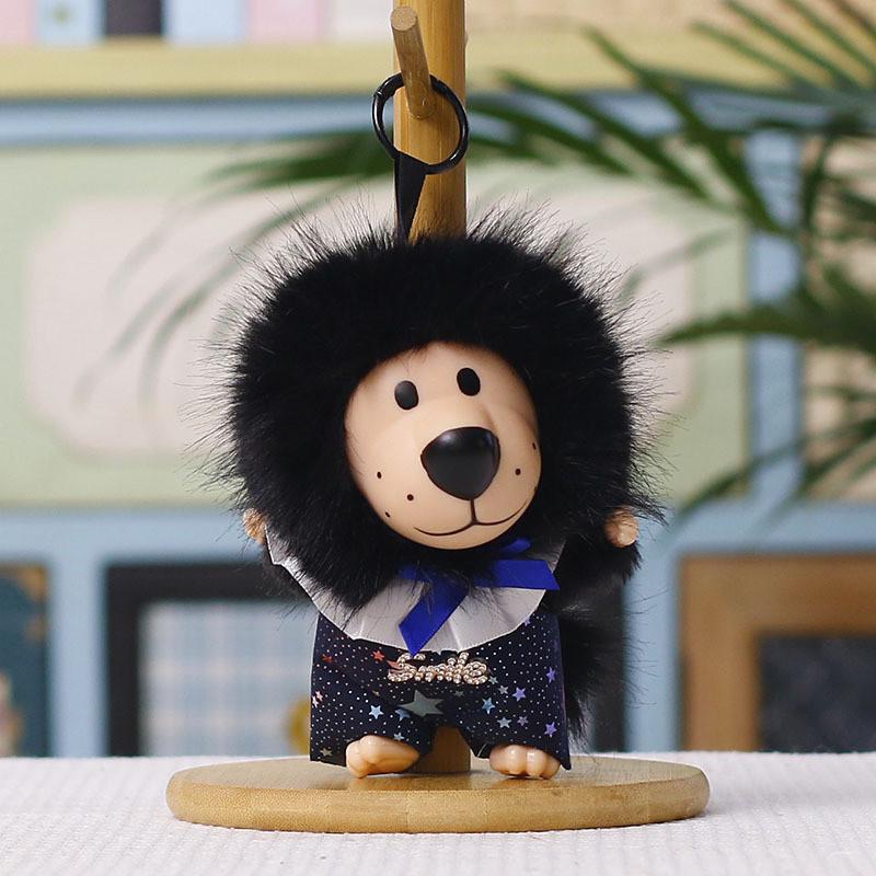 Plush Lion Keychain With Silicone Face Cute Animal Bag Charm For Kids And Teens