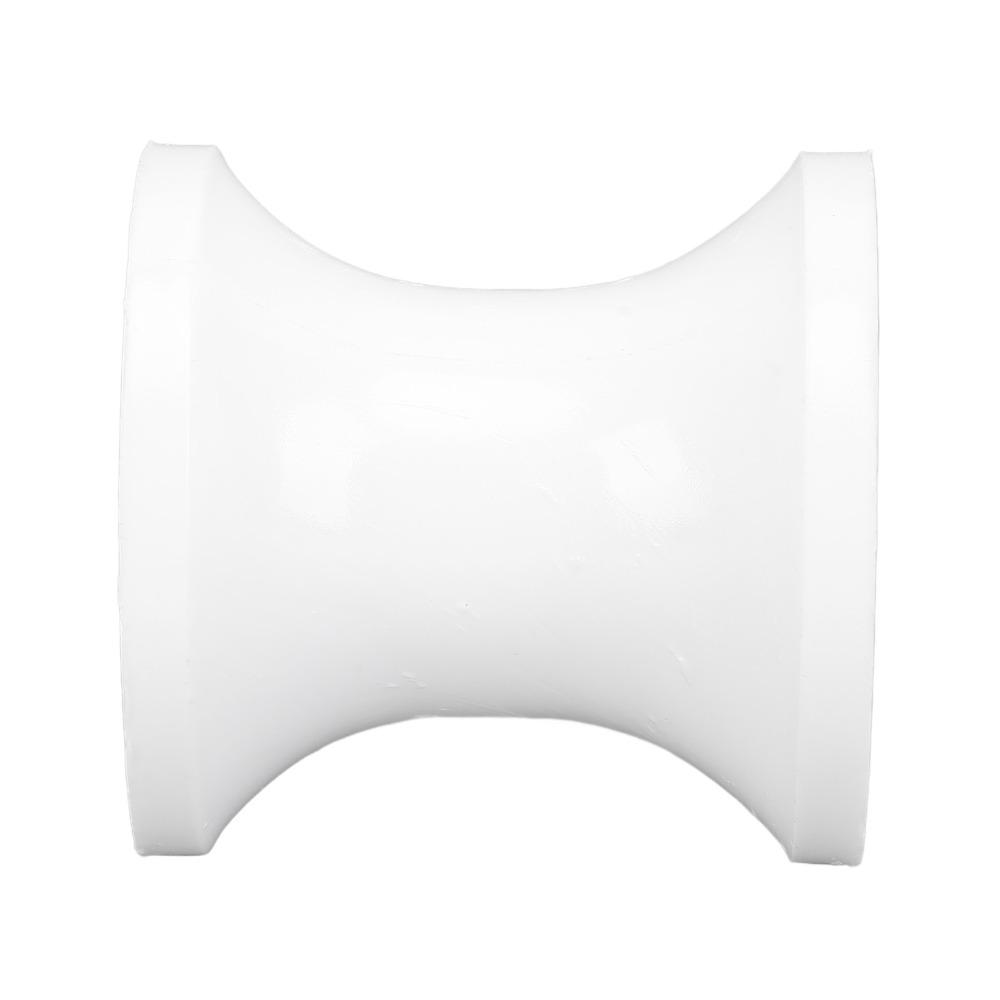 Starke Tragfähigkeit 51mm Länge Bootsanhängerrolle 8mm Loch Weißer Bugstopper-Rolle Schwerlast-Nylonrolle Bootsanhänger