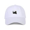 Korean Style Black Cat Embroidered Unisex Baseball Cap - Soft, Sun Protective Duckbill Design