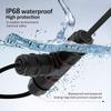 4Pcs 3-Pin Waterproof Cable Connectors for 8-12 Mm Diameter Earth Cable Connector IP68 Connection Box Junction Box for Garden