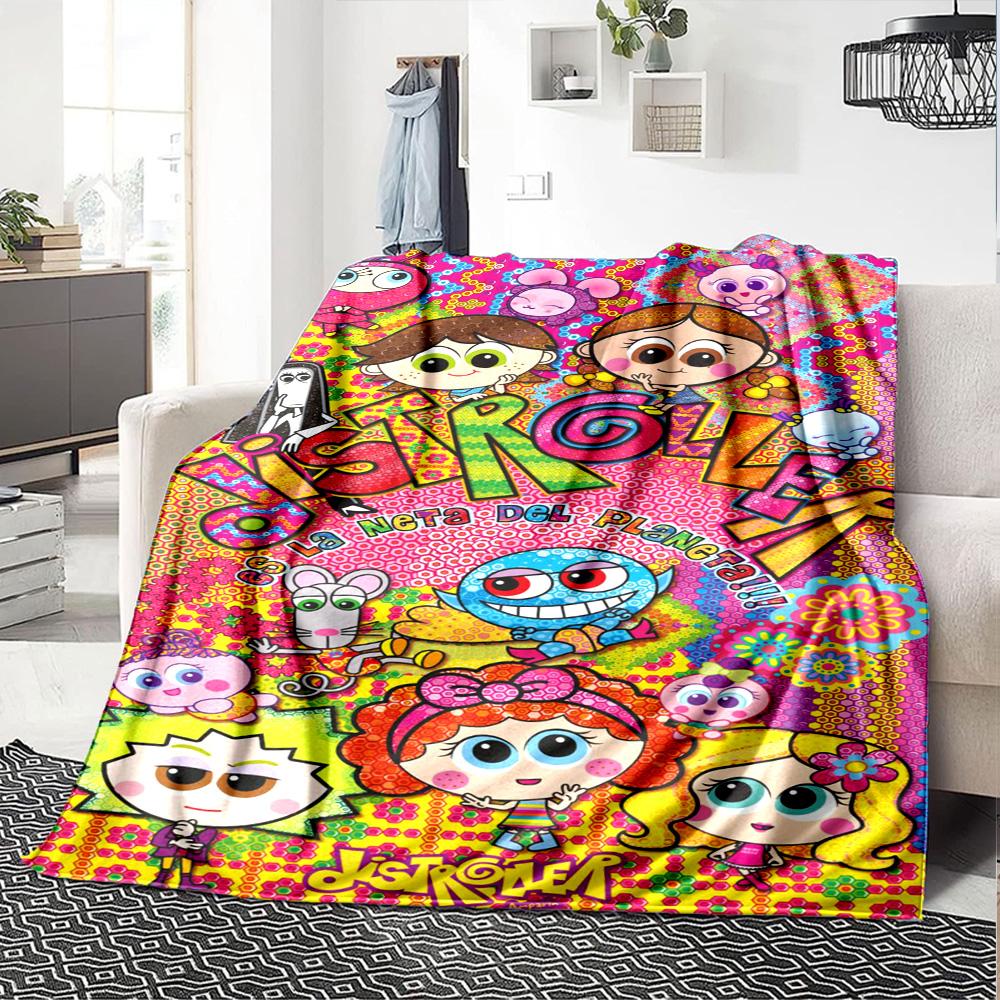 Distroller Print Flannel Blanket High Quality Warm Comfortable Cover for All Seasons Perfect for Gifts Home Decor