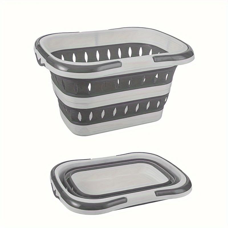 

1 шт. Большая складная корзина для белья для дома, настенная корзина для хранения одежды, пластиковая корзина для белья для ванной комнаты серый