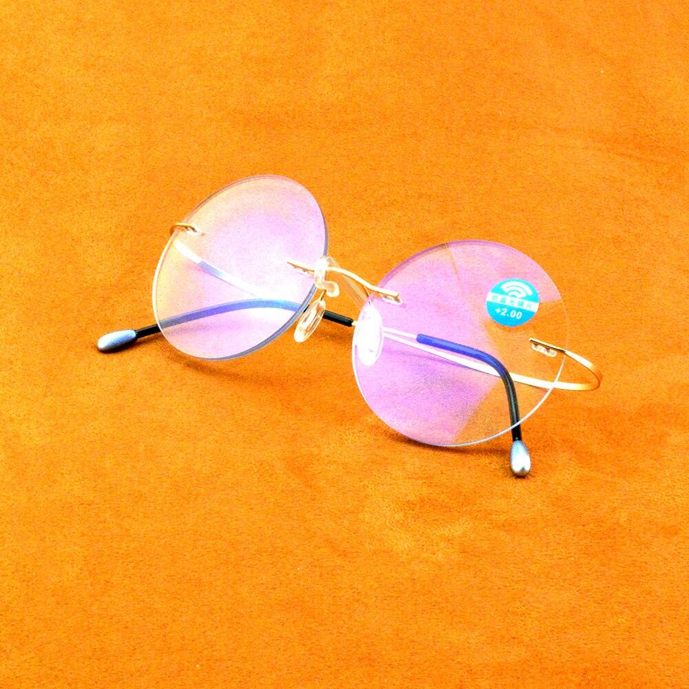 Round Reading Glasses Men Women Portable Rimless Reading Glasses +0.75 +1 +1.5 +1.75 +2 To +4