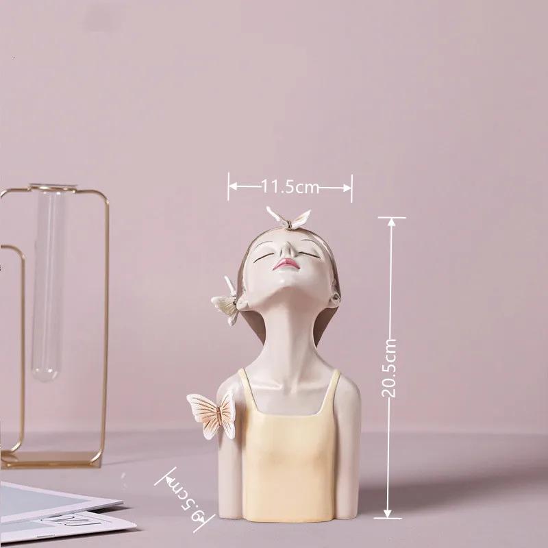 Nordic Butterfly Fairy girl resin decorated with metal trays, home decor accessories, Kawaii crafts statues, tabletop figurines