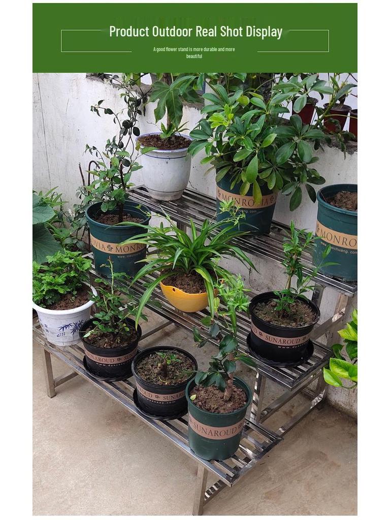 Thickened Stainless Steel Multi-layer Outdoor & Balcony Flower Pot Stand