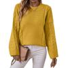 Women's Fashion Casual Round Neck  Twists Knitwear Solid Color Pullover Long Sleeve Loose Sweater