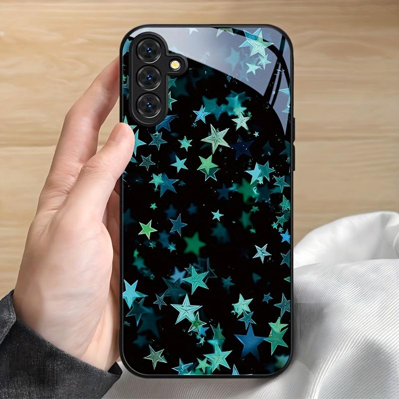 

Premium Tempered Glass Phone Case For Galaxy S20 S21 S22 S23 S24 S25 FE Ultra Plus Series — Green Dreamy Little Stars For Galaxy S22 Ultra