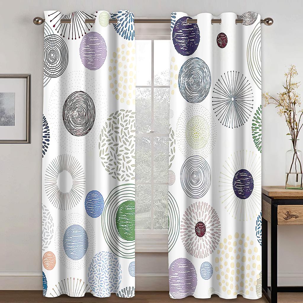 Fresh Series Curtain, Boys and Girls Gift, Bedroom and Living Room Home Decoration, Durable Machine Washable Curtain
