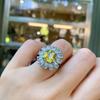 Jewelry Simulation Colored Treasure Retro Style Ring, Shining Diamond-Set Women'S Ring Main Stone 9 * 9