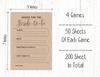 Inkdotpot Bachelorette Party Games Set Bundle Of 4(50 Sheets Each) W Miss To Mrs Gold Banner Kraft Rustic Fun Bridal Shower Games