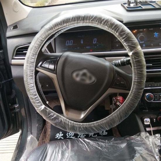 50pcs Disposable Universal Car Transparent Steering Wheel Cover Waterproof