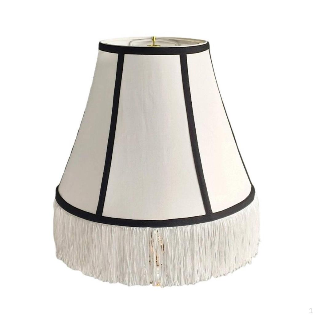 Lamp Shade with Fringe Tassel Cover and White for Crafters, Living Room, Bedroom