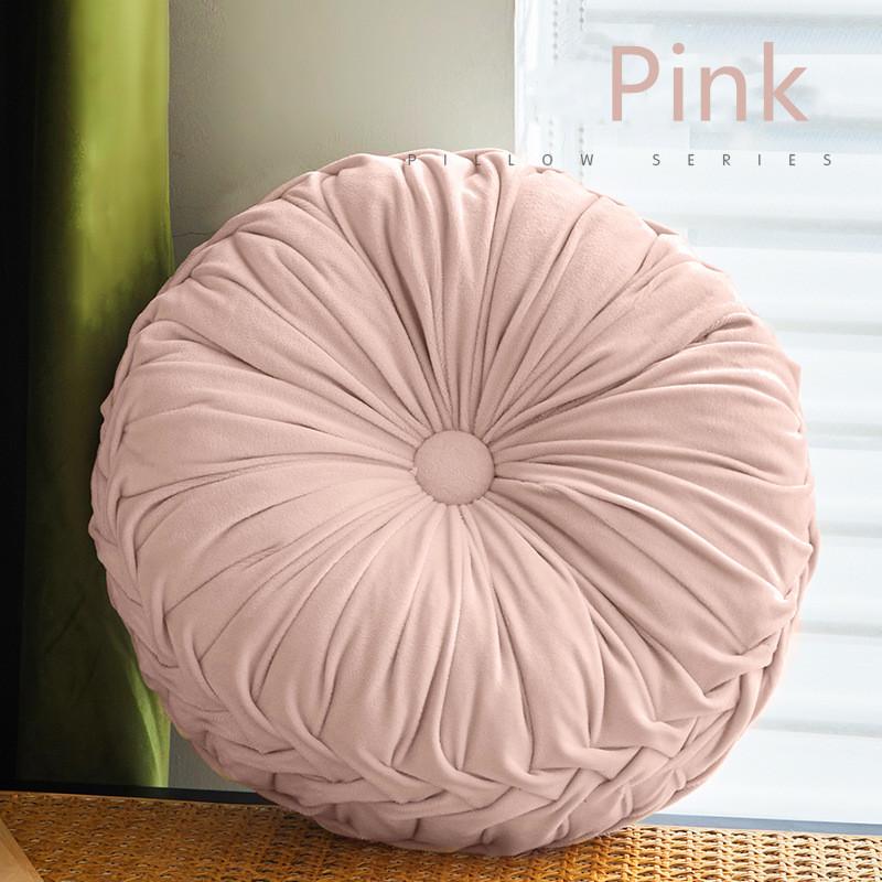 Craftsmanship Pleated Throw Pillow Home Decorative Round Pumpkin Velvet Cushion Floor Pillows for Living Room Chair Couch Sofa